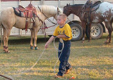 Tanner Chronister is serious when practicing his roping